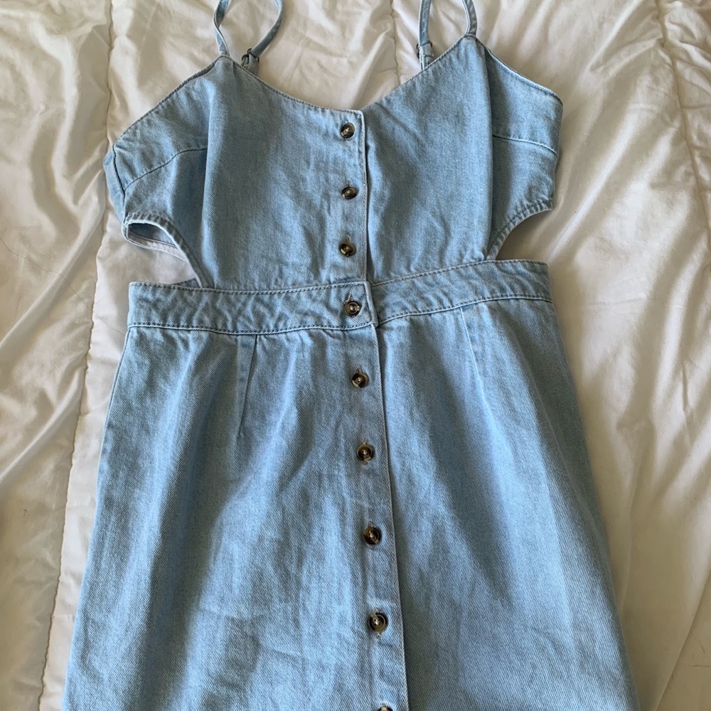 Denim button dress